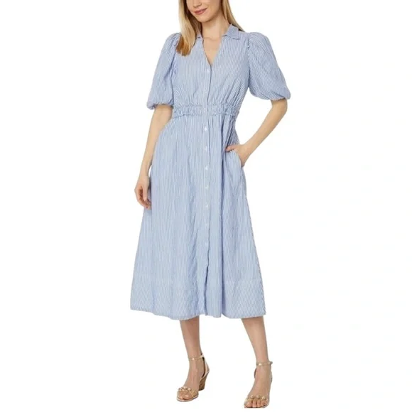 LILLY PULITZER Tassie Midi Dress Blue Style 013136 SZ 16 - Picture 11 of 15